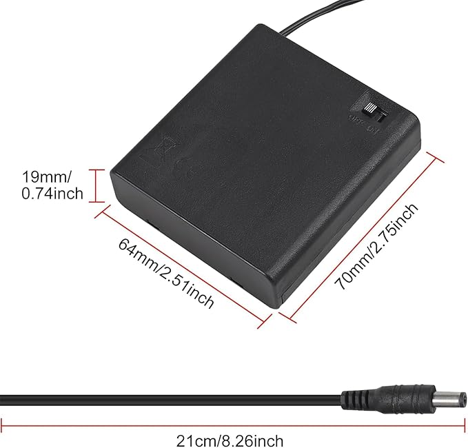 4PCS 4 AA Battery Holder with Switch 6V Battery Case Box Holder with Cover 4X - Image 2
