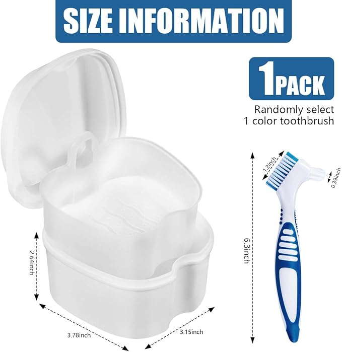 White Denture Bath Case Cup Box Holder Storage Container - Image 2