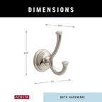 Delta Cassidy Towel Hooks Brilliance Stainless Steel Double Bathroom J Hooks - Image 5