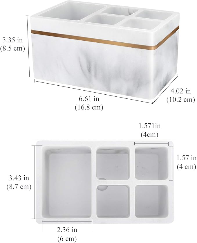 Shinowa Resin Toothbrush Holder, 5 Slots Hygienic Electric Toothbrush Holder - Image 5