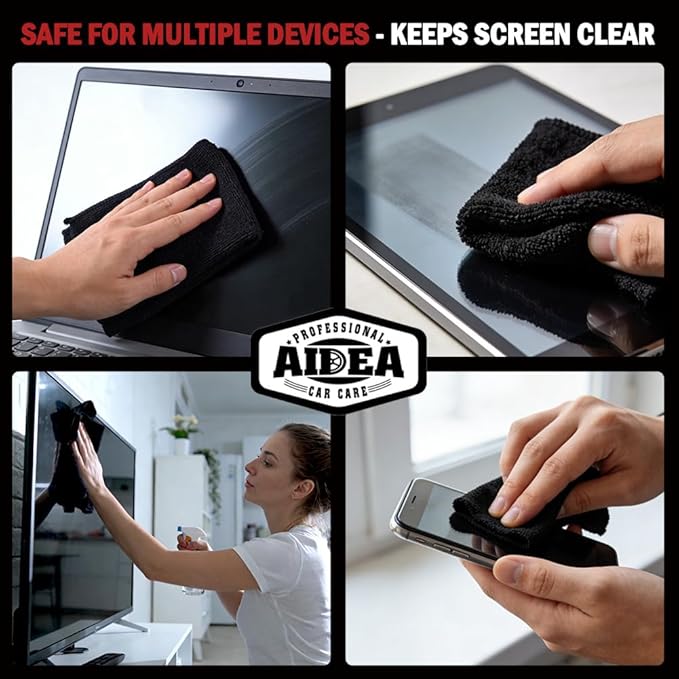 AIDEA Microfiber Cleaning Cloth Black 10PK, Microfiber Towels - Image 7