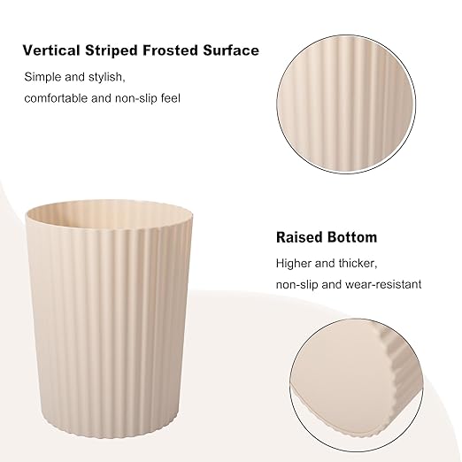 JiatuA Small Trash Can Plastic Wastebasket Round Garbage Container Bin - Image 4