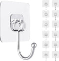ZESLMG Large Adhesive Hooks for Hanging, 12 Pack Self Sticky Wall Hooks Heavy by ZESLMG