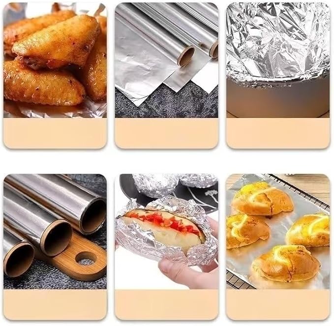 Roll Pack Aluminum Foil, 100 Square Feet, 10 Microns Thick, Food Grade Tin Foil - Image 4
