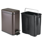 mDesign Metal Freestanding Slim Toilet Bowl Brush and Holder + Rectangle Narrow - Image 7