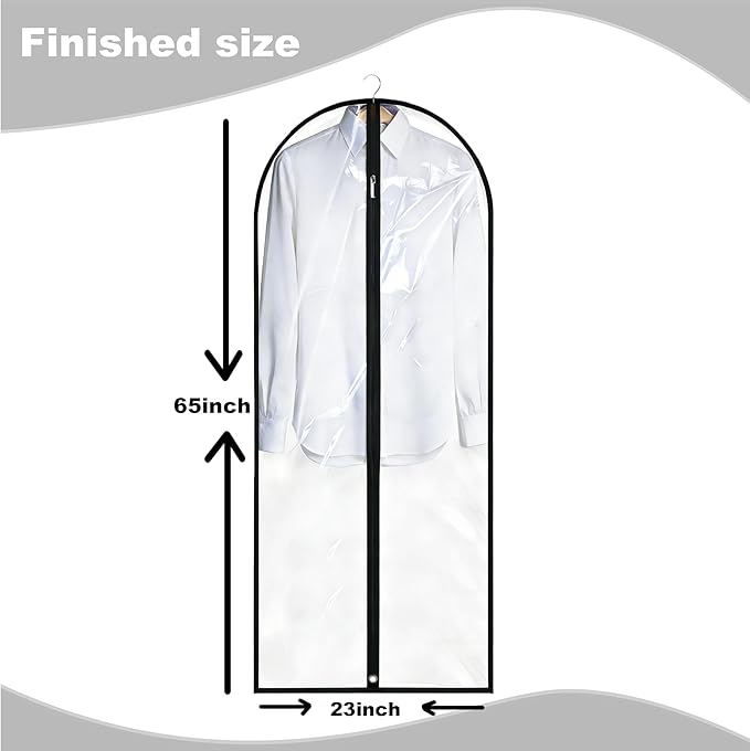 Dress Bags for Gowns Long, Suit Bag Cover for Storage and Travel, 2 Pack - Image 2
