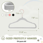 HOUSE DAY Velvet Baby Hangers for Closet, Kids Hangers Velvet 60 Pack, Non Slip - Image 7