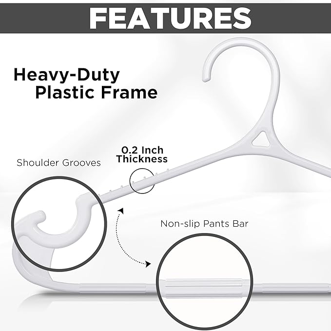 Utopia Home Plastic Hangers 50 Pack - Image 4