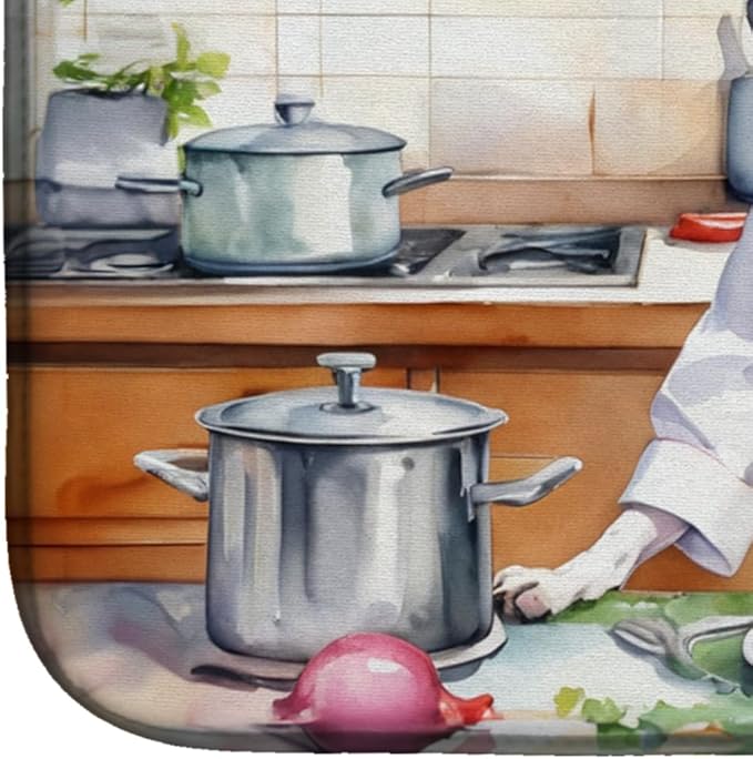 Caroline's Treasures DAC6341DDM Whippet The Chef Dish Drying Mat Absorbent Dish - Image 4