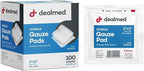 Dealmed 3’’ x 3’’ Sterile Gauze Pads Disposable and Individually Wrapped by Dealmed