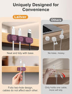 6 Pack Magnetic Cable Clips, Laitver Cord Organizer Holder Strong Adhesive Desk - Image 3