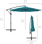 Best Choice Products 10ft Offset Cantilever Hanging Market Patio Umbrella, 8 Sturdy Ribs, Easy Adjustment - Cerulean - Image 7