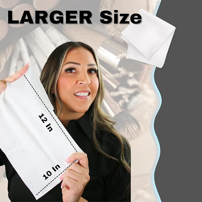 Large Disposable Face Towels, Facial Wipes, Super Soft and Thick Shaving Face - Image 2