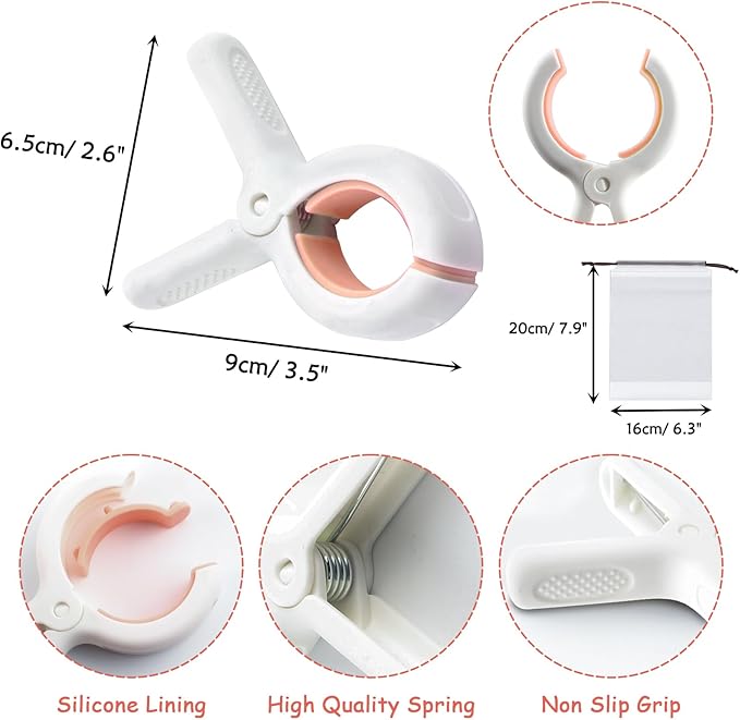 Beach Towel Clips for Beach Chairs Cruise, Strong Grip Clothes Pins Non-Slip - Image 2