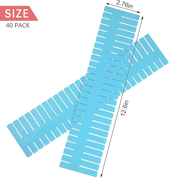 40Pcs Drawer Dividers, Adjustable Drawer Organizer - Image 2