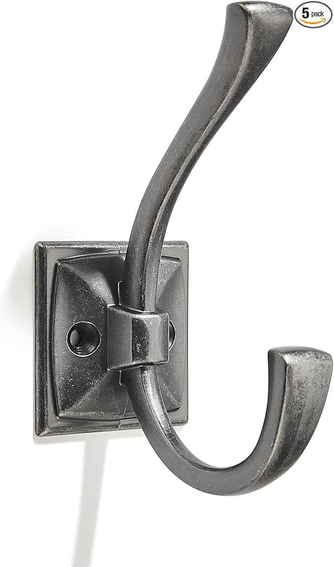 khtumeware Antique Design Wall Hanging Coat Hook 5 Pack Matte Antique Nickel by khtumeware