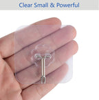 Adhesive Hooks, 24 Pack Heavy Duty Sticky Hooks, Transparent Removable Adhesive - Image 2