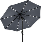 Best Choice Products 10ft Solar Polyester LED Lighted Patio Umbrella w/Tilt Adjustment and UV-Resistant Fabric by BestChoiceProducts