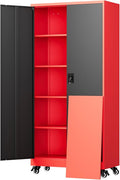 Yizosh Metal Garage Storage Cabinet with Locking Doors and Adjustable Shelves,- 75" Rolling Steel Tool Cabinet for Home Office,Garage,Warehouse by Yizosh