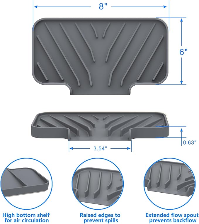 Sponge Holder for Kitchen Sink, Dish Sponge Holder & Soap Tray - Image 3