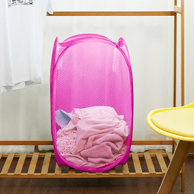 Pop Up Laundry Hamper, Portable Mesh Laundry Basket, Collapsible Clothes - Image 5