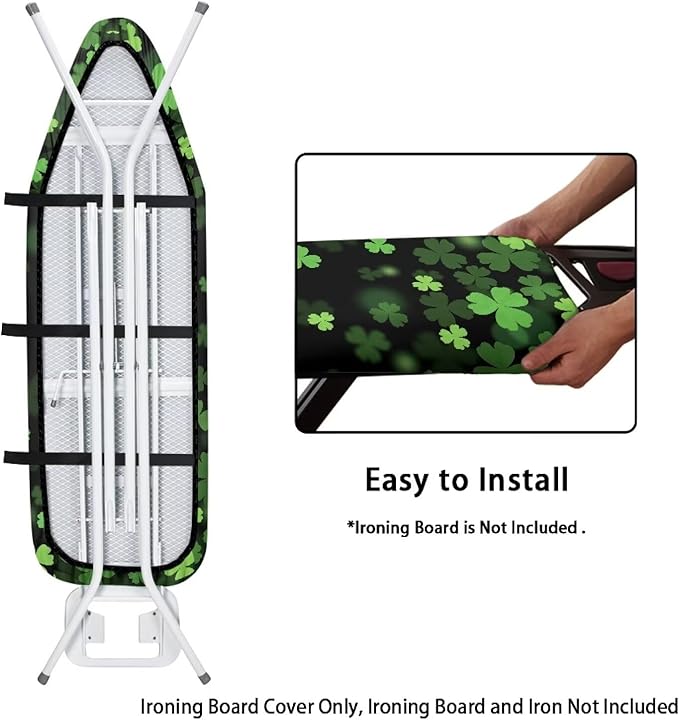 Green Leaves Ironing Board Cover Universal Iron Board Covers Heavy Duty Padded - Image 4