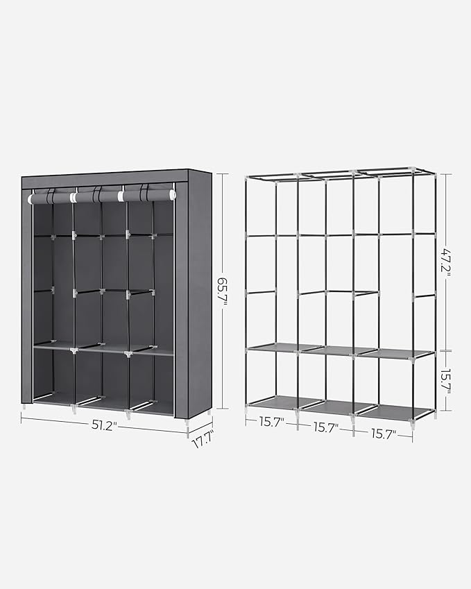 SONGMICS Portable Closet, Wardrobe Closet Organizer - Image 5