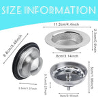 3 Pieces Kitchen Sink Stopper Strainer, 3 in 1 Kitchen Sink Basket Strainer - Image 3