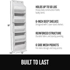 GORILLA GRIP Over The Door Organizer Storage, 5 Deep Hanging Shelves, Holds - Image 2