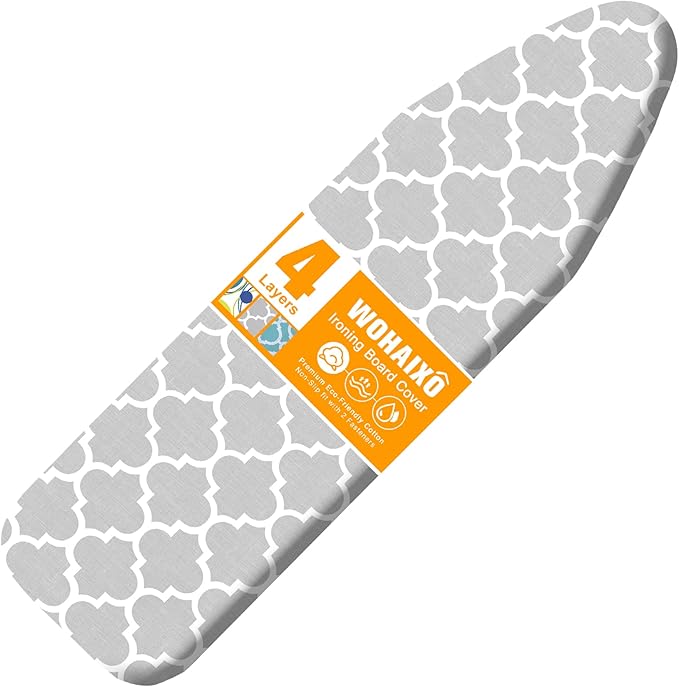 Ironing Board Cover and Pad, Standard Size 12" x 42" Iron Board Replacement by WOHAIXO