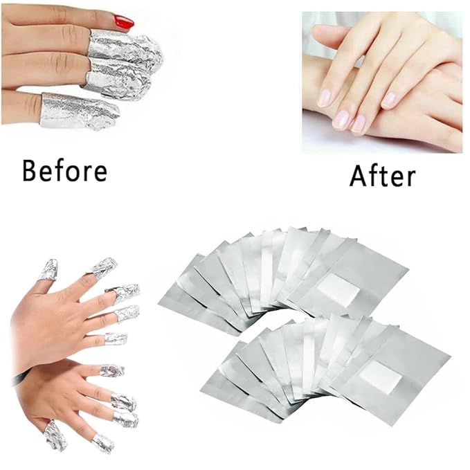 400Pcs Nail Polish Remover Gel Nail Foil Wraps Aluminium Soak Off Foils Cotton - Image 4