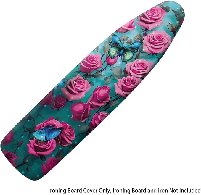 Pink Rose Ironing Board Cover and Pad Heat Reflective Stain Resistant Iron - Image 6