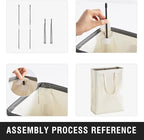 Slim Laundry Hamper with Adjustable Long Handles, 45L Small Laundry Baskets - Image 6