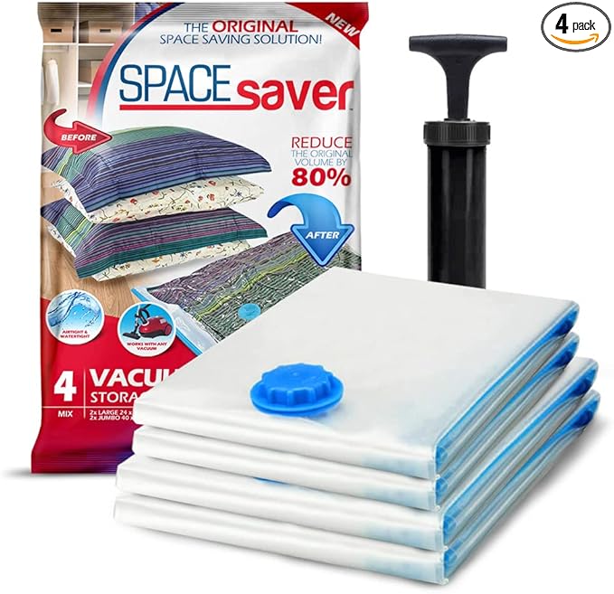 4 Pack Variety Vacuum Storage Bags by Spacesaver