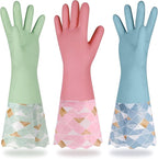Yiomxhi Household Cleaning Gloves 3 Pairs Reusable Dishwashing Gloves Latex Free by Unknown