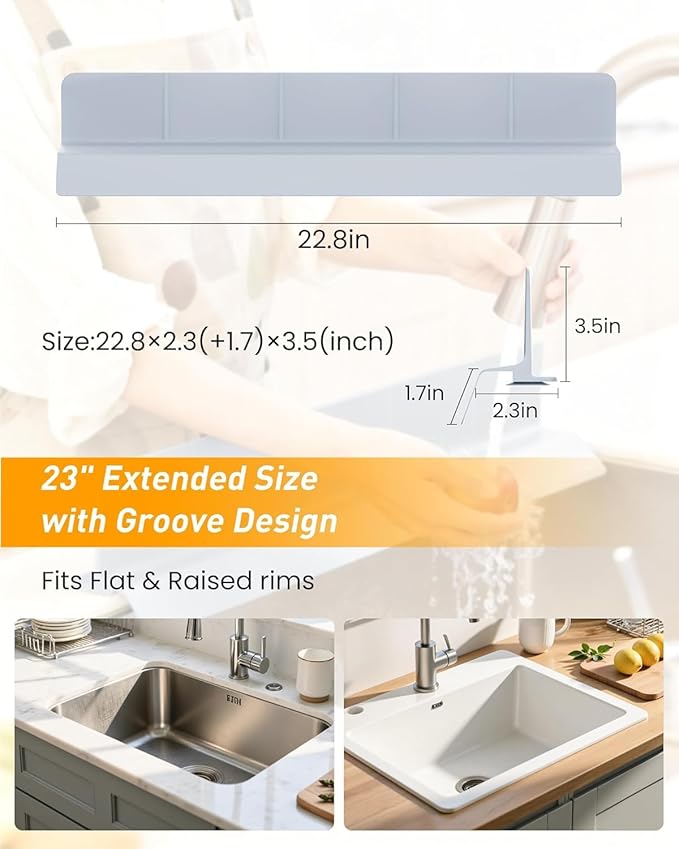 Kitchen Sink Splash Guard 18" Silicone Water Guard - Image 4