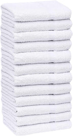 GOLD TEXTILES 12 Pack White Economy Cotton Blend 15x25 Inches Basic Hand by GOLDTEXTILES