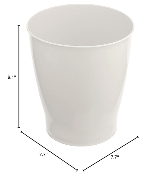 iDesign Small Round Plastic Bathroom Trash Can - Image 10