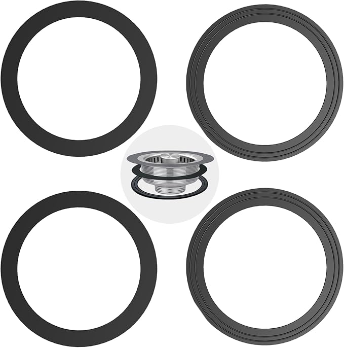 RQYEKDO 2PC Kitchen Sink Strainer Seal Rings, Fits Standard 3-1/2 inch Sink by rqyekdo