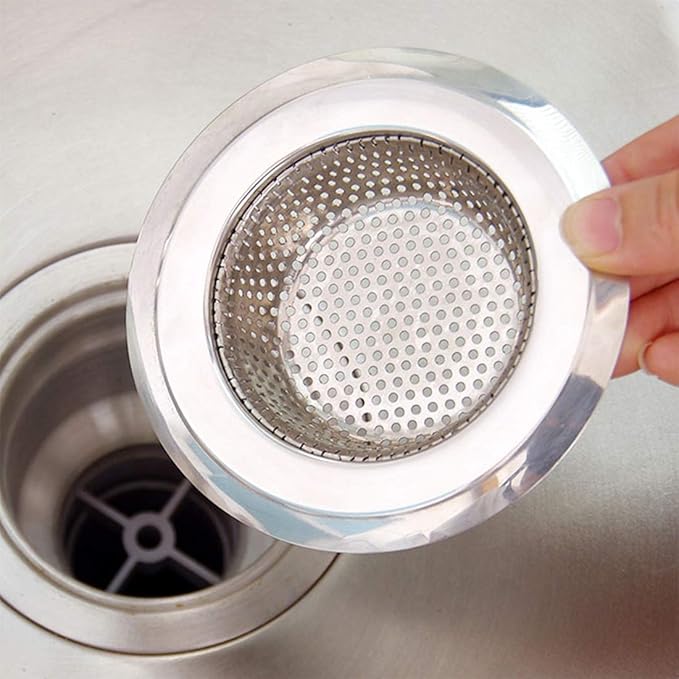 4.5 Inch Diameter Rim Heavy Duty Stainless Steel Kitchen Sink Basket Strainer - Image 4