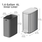 KUK Slim Bathroom Trash Can - Image 6
