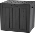 TARKARI 35 Gallon Lockable Resin Deck Box, Waterproof & UV-Resistant Outdoor Storage Box for Outdoor Cushion Storage, Garden Tools & Pool Accessories Storage, Black by Home