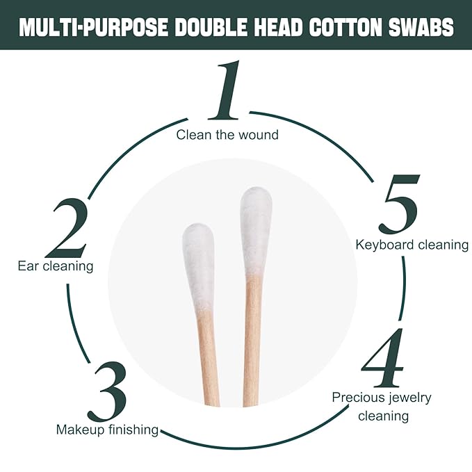 100 Pack Cotton Swabs, Individually Wrapped Cotton Swab, Individually Wrapped - Image 4