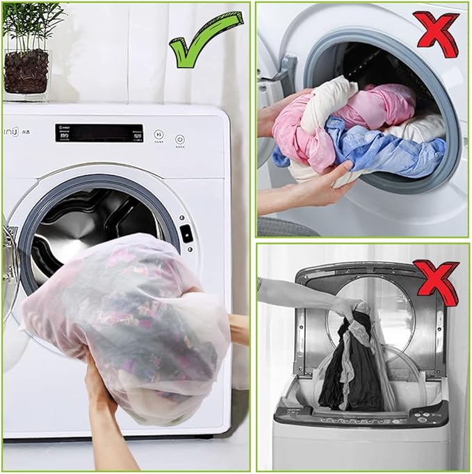 Large Mesh Laundry Bags, 2 Pack 35 in x 27 in Washable Fine Net Washing Machine - Image 8