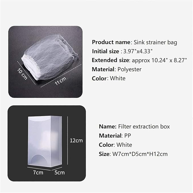 Kitchen Sink Strainer Mesh Bag- 200 PCS Disposable Sink Net Strainer Filter Bags - Image 2