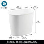 iDesign Slim Plastic Bathroom Trash Can, Small Garbage Bin - Image 4