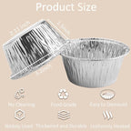 Aluminum Foil Baking Cups 200 Pack, SUPPHOUS 4 Oz Disposable Ramekin Aluminum - Image 3