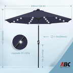 ABCCANOPY Durable Solar Led Patio Umbrellas with 32LED Lights 11FT (Navy Blue) - Image 4