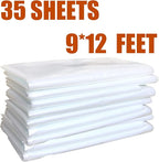 35 Pieces Plastic Drop Cloth, Dust-Proof and Rustproof, 35 Pieces 9x12 Feet Tarp - Image 2