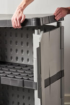 Rubbermaid Freestanding Storage Cabinet with Doors 18"D x 36"W x 37"H Medium Gray/Black Two-Shelf Lockable Cabinet for Indoor/Outdoor/Garage Storage for Garden Tools/Lawn Care Accessories - Image 9